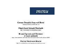 Sunday Oct 8 Menu2  What we ate in words...